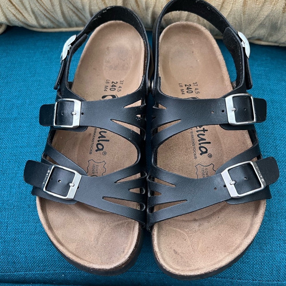 Birkenstock Betula Black Leather Sandals